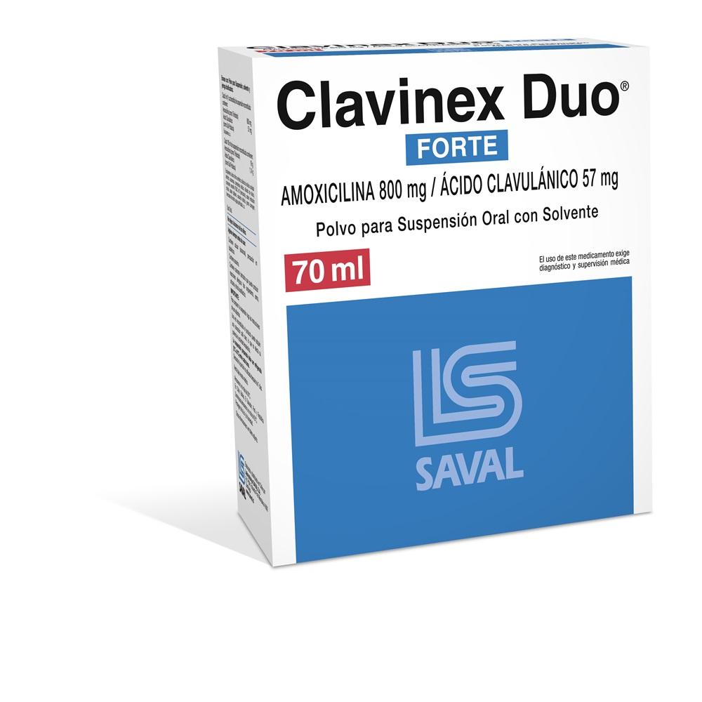 Clavinex Duo Forte Suspensión Oral 800 mg / 57 mg x 70 mL